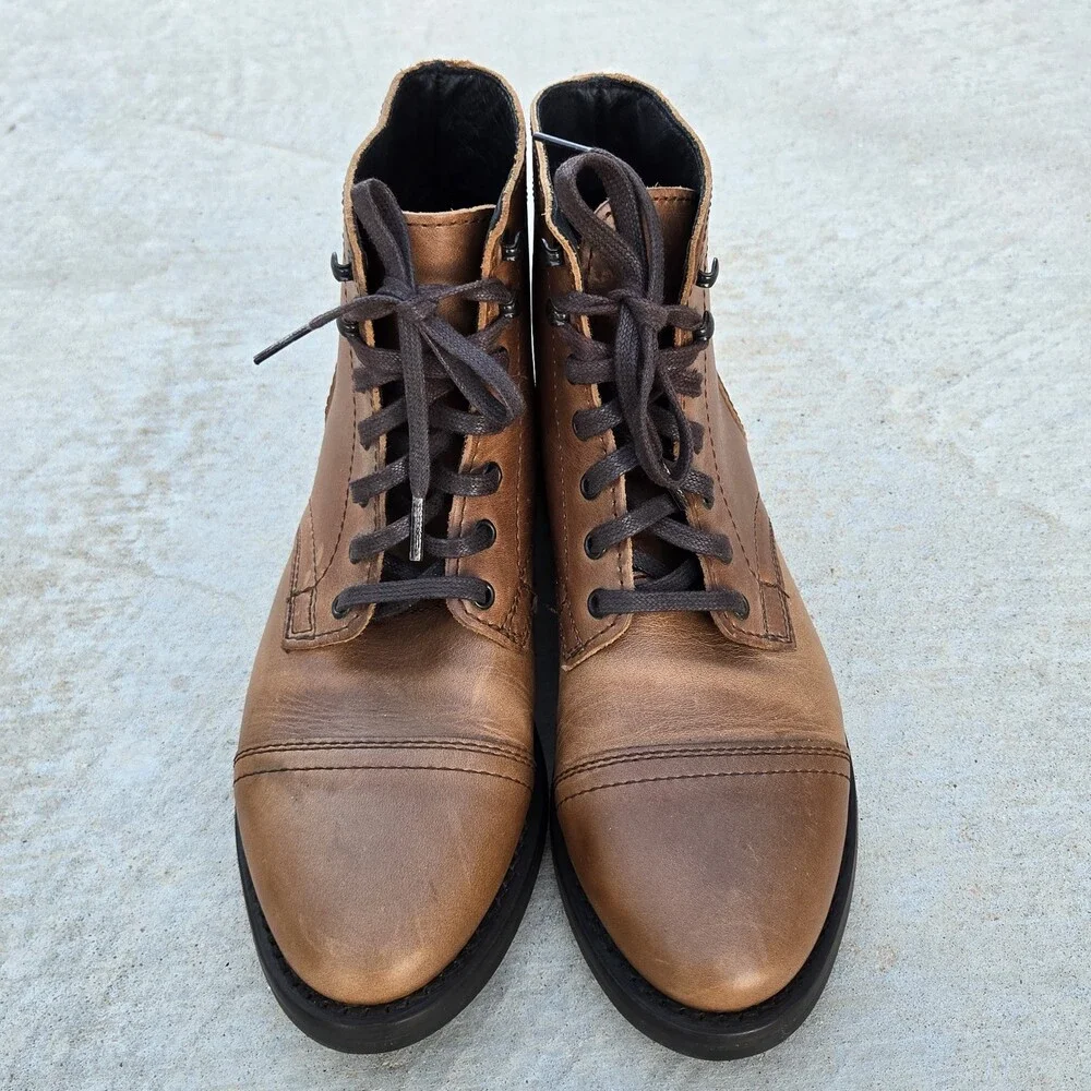 Thursday Boot Company Captain Cap Toe Handcrafted Leather Boots 8.5 Brown